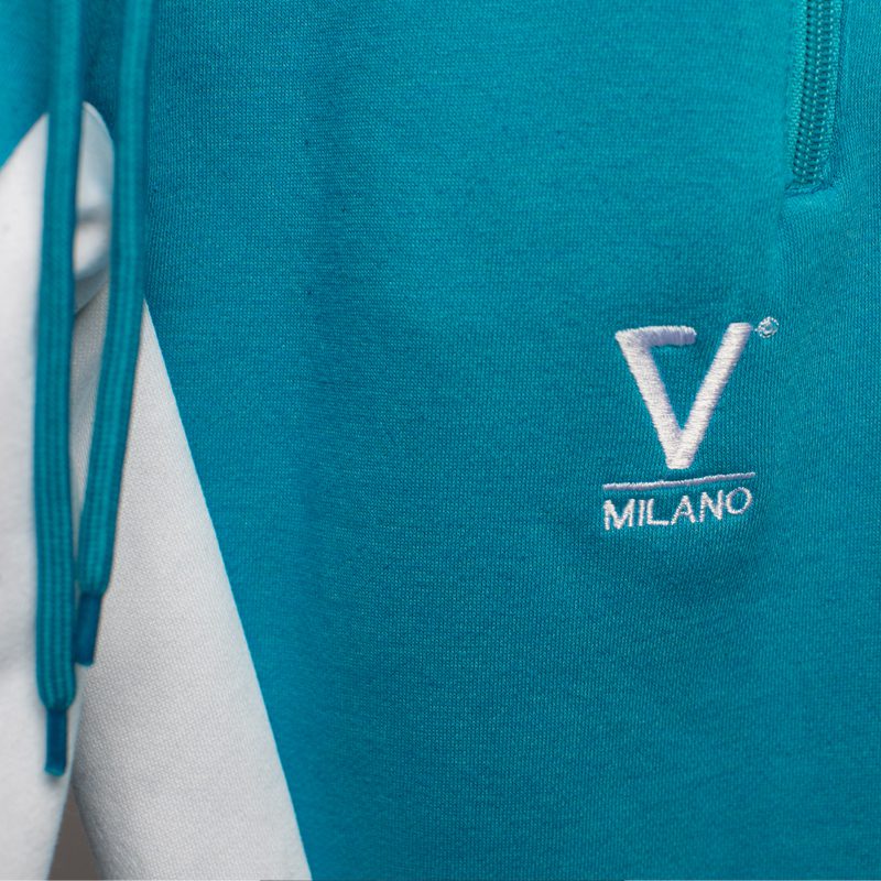 Sweat Pant V Milano bleu azur1