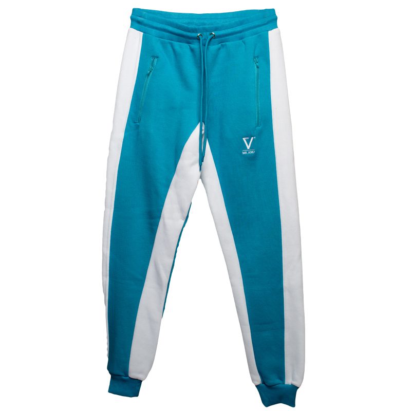 Sweat Pant V Milano bleu azur2